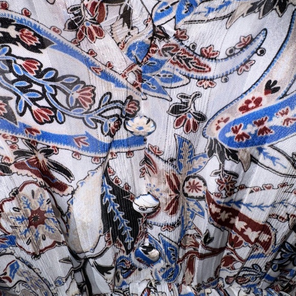 Zara Long Sleeve Paisley Floral Boho Dress - Picture 5 of 7